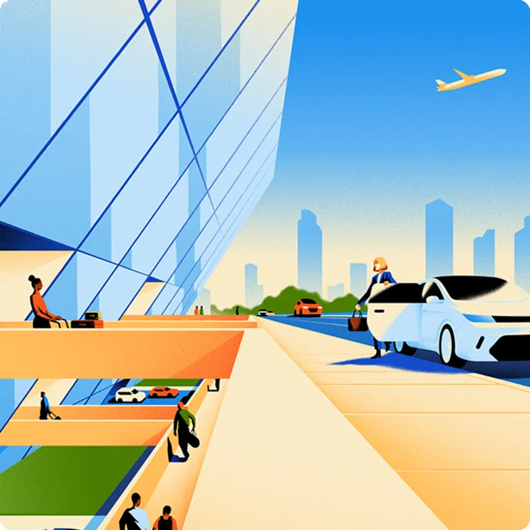 Uber en una plaza